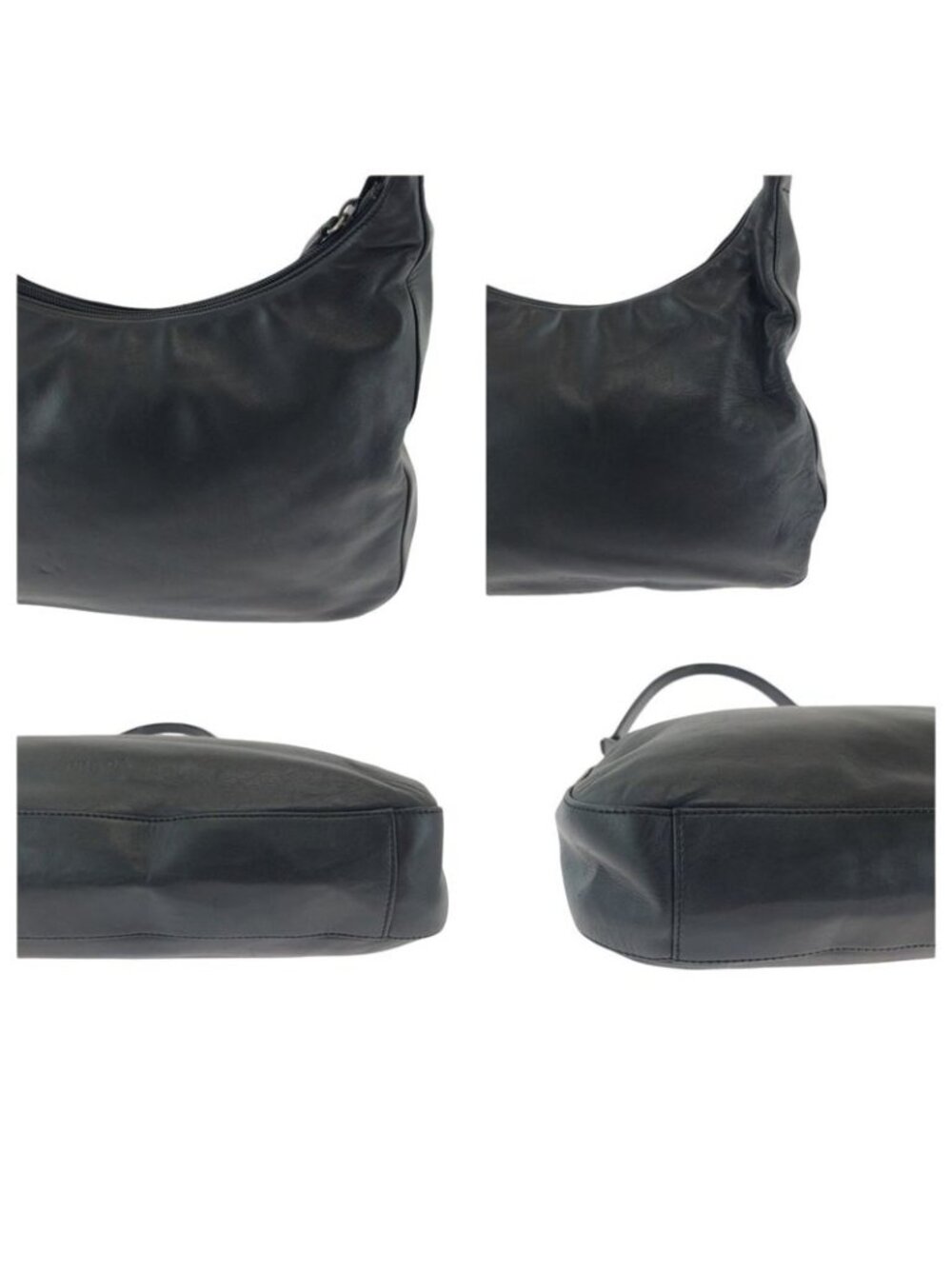 ★SOLD★ Prada Plastic Handle Logo Black Hobo Shoulder Bag - Picture 6 of 9